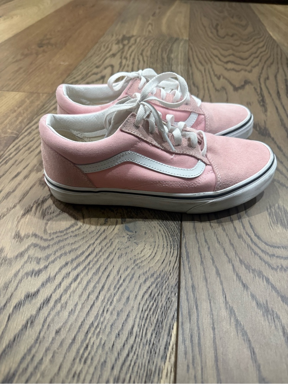 Vans Kids Pink and White Low-Top Sneakers